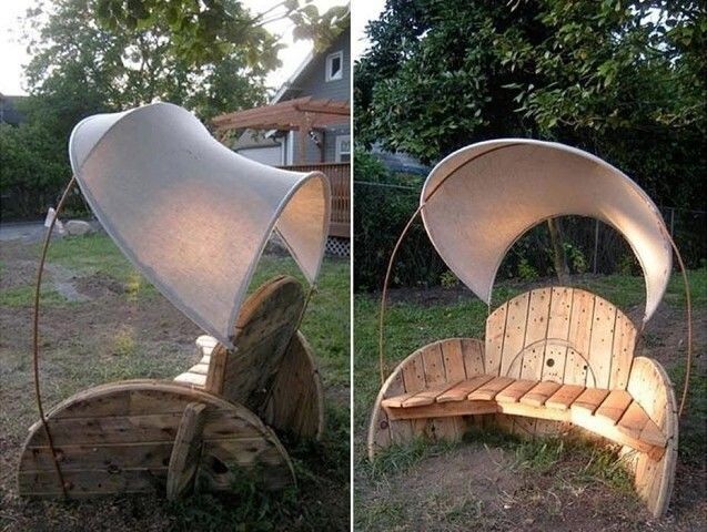 Creative Use of Recycled Pallet Cable Spools Creative Use of Recycled Pallet Cable Spools