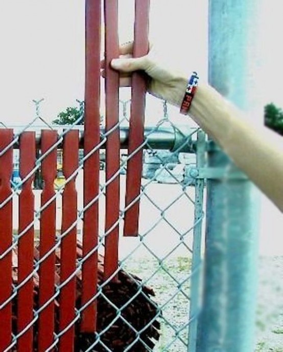 Fence weaving, Fence art, Chain link fence Fence weaving, Fence art, Chain link fence