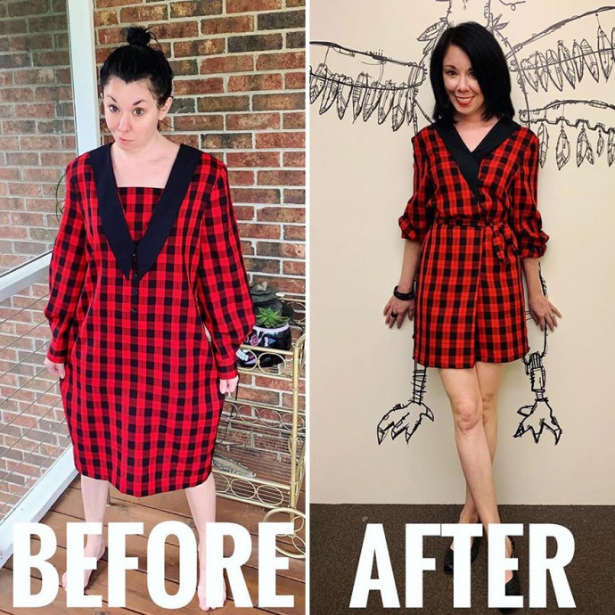 Woman Transforms Thrift-Store Clothes For $1 Into Elegant OutfitsArtist Woman Transforms Thrift-Store Clothes For $1 Into Elegant OutfitsArtist