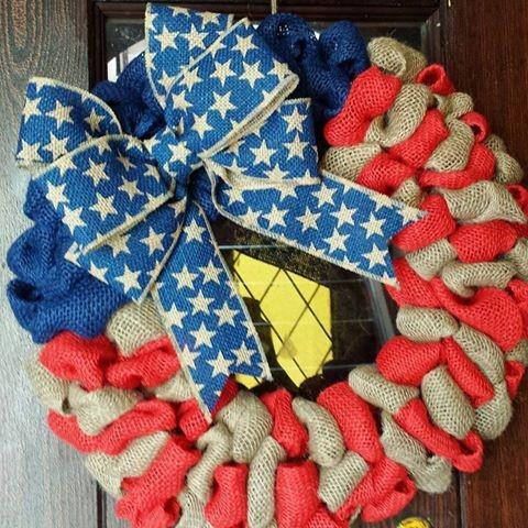 Burlap Patriotic Wreath