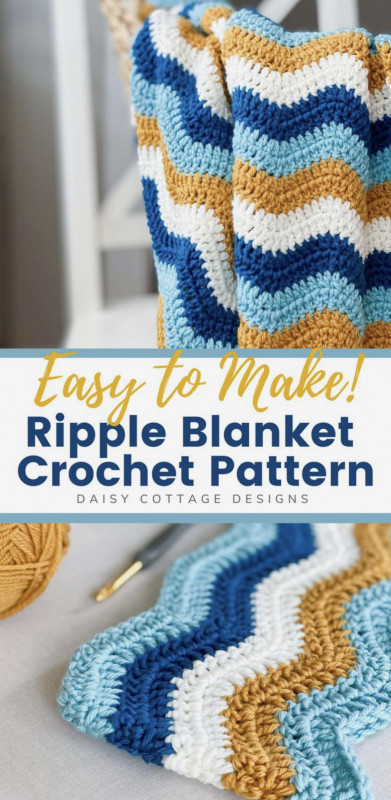 Easy To Make Wavy Crochet Blanket