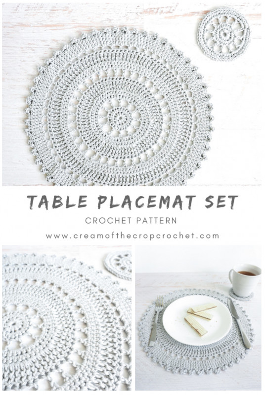 Easy Crochet Table Placemat Set