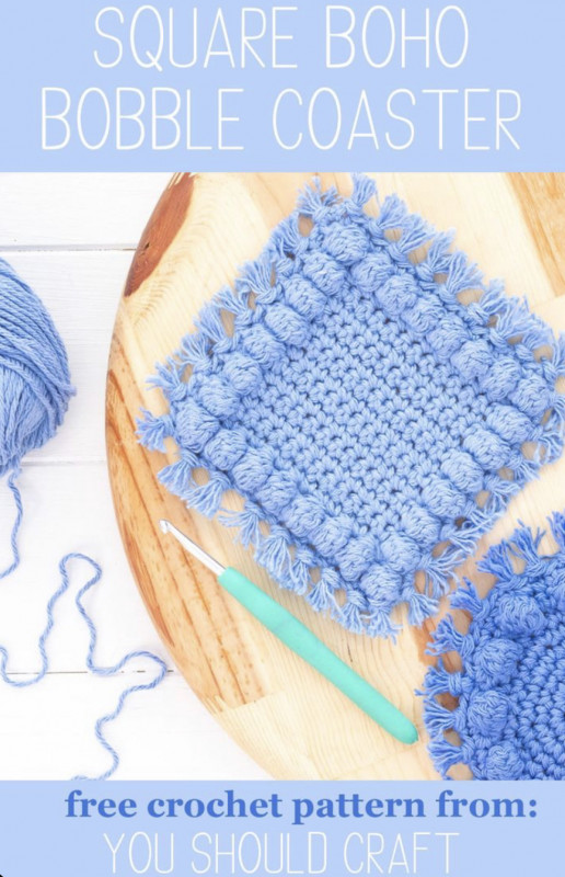 Easy Square Boho Bobble Coasters