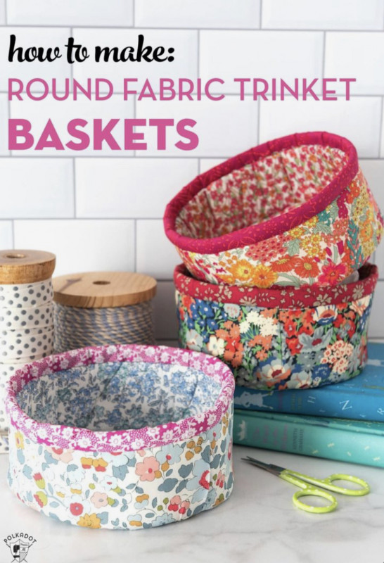 How to Make Round Fabric Trinket Baskets